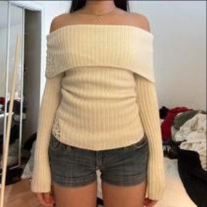White off shoulder sweater